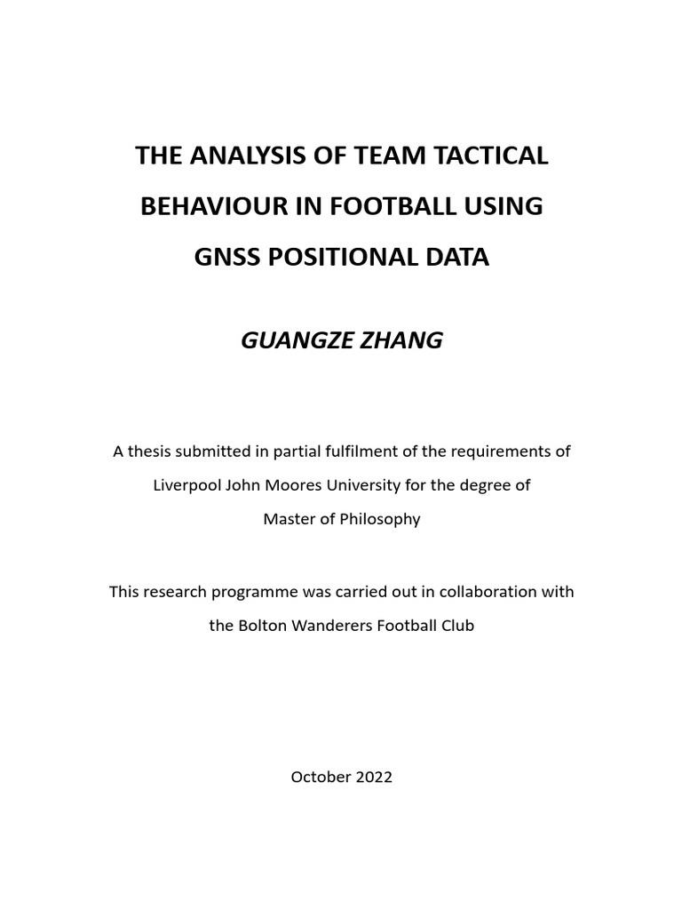 Analyzing Football Tactics with GNSS Data | PDF
