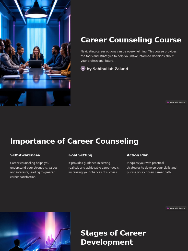 Career Counseling Course | PDF | Goal | Goal Setting