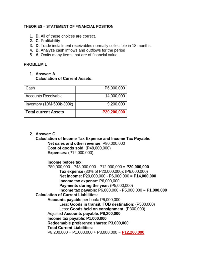 Financial Position and Earnings Analysis | PDF | Earnings Per Share ...