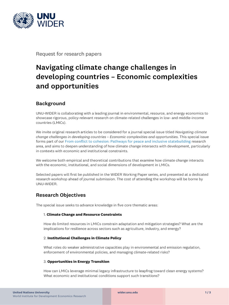 Navigating Climate Change in Developing Countries | PDF | Climate ...