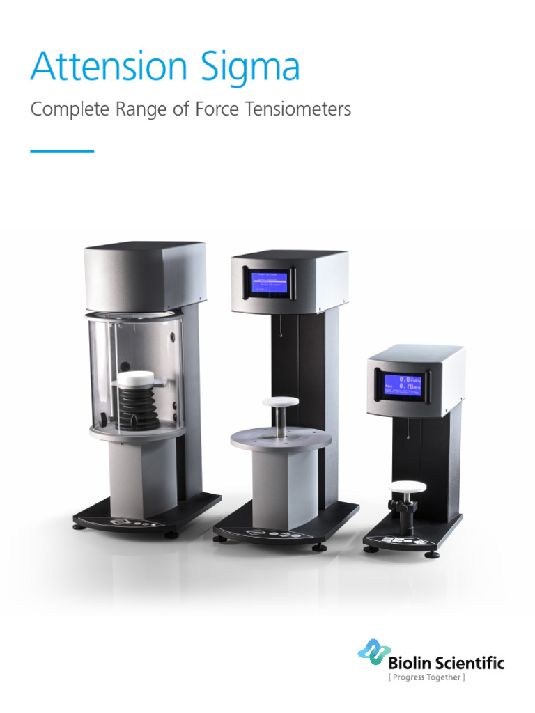 Attension Sigma Force Tensiometers Guide | PDF | Surface Tension | Wetting