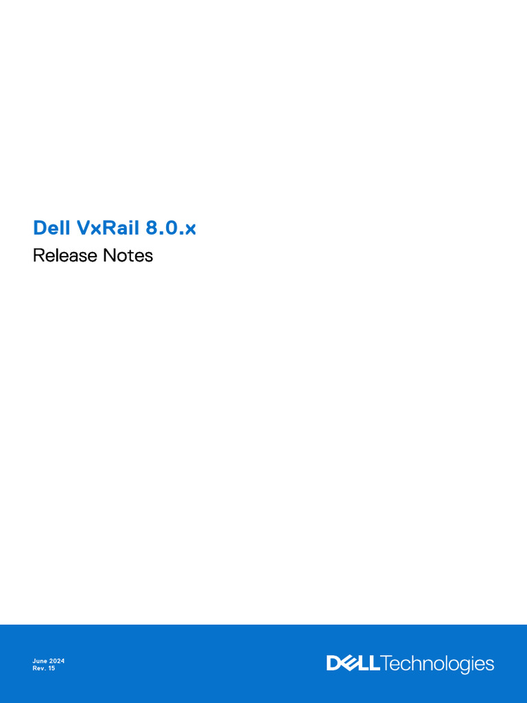 VxRail 8.0 Release Notes Summary | PDF | Computer Cluster | I Pv6