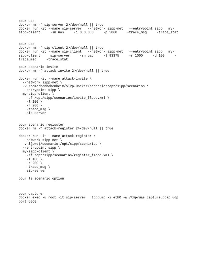 SIP Server and Client Docker Setup | PDF