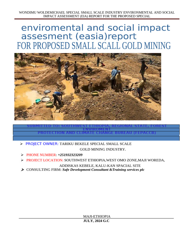 EIA Report for Small Scale Gold Mining | PDF | Environmental Impact ...