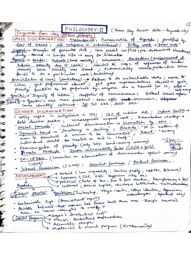 Philosophy Paper 2 Notes of Notes | PDF