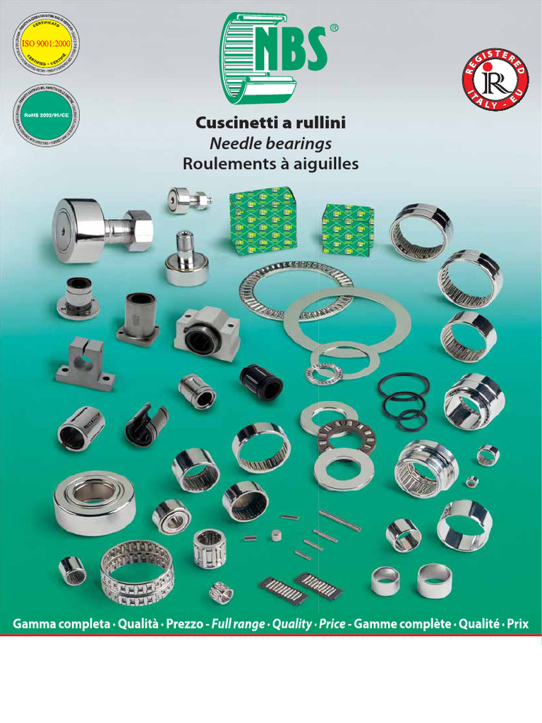 Cuscinetti a Rullini: Gamma Completa | PDF | Science des surfaces | Machine