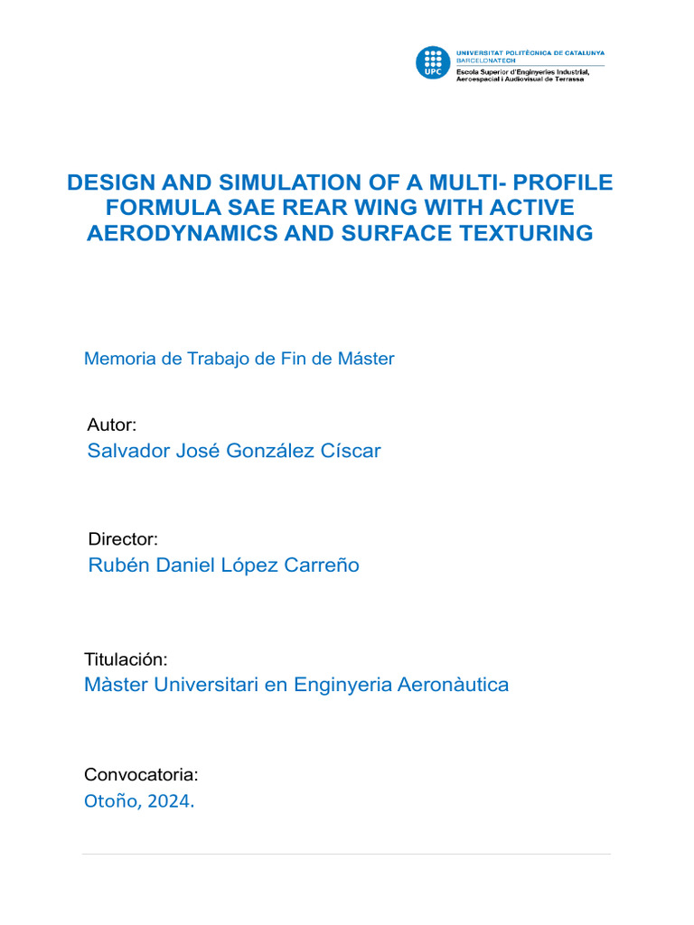 Formula SAE Rear Wing Design & Simulation | PDF | Airfoil | Flap ...