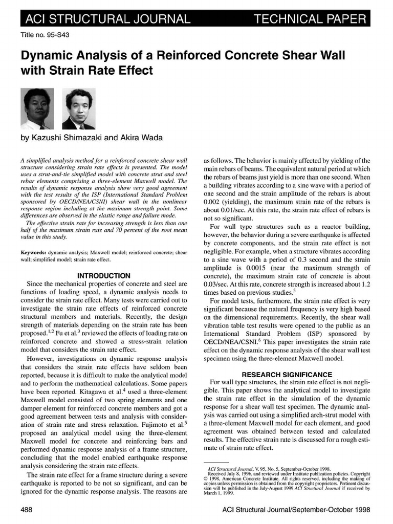 Dynamic Analysis of Reinforced Concrete | PDF
