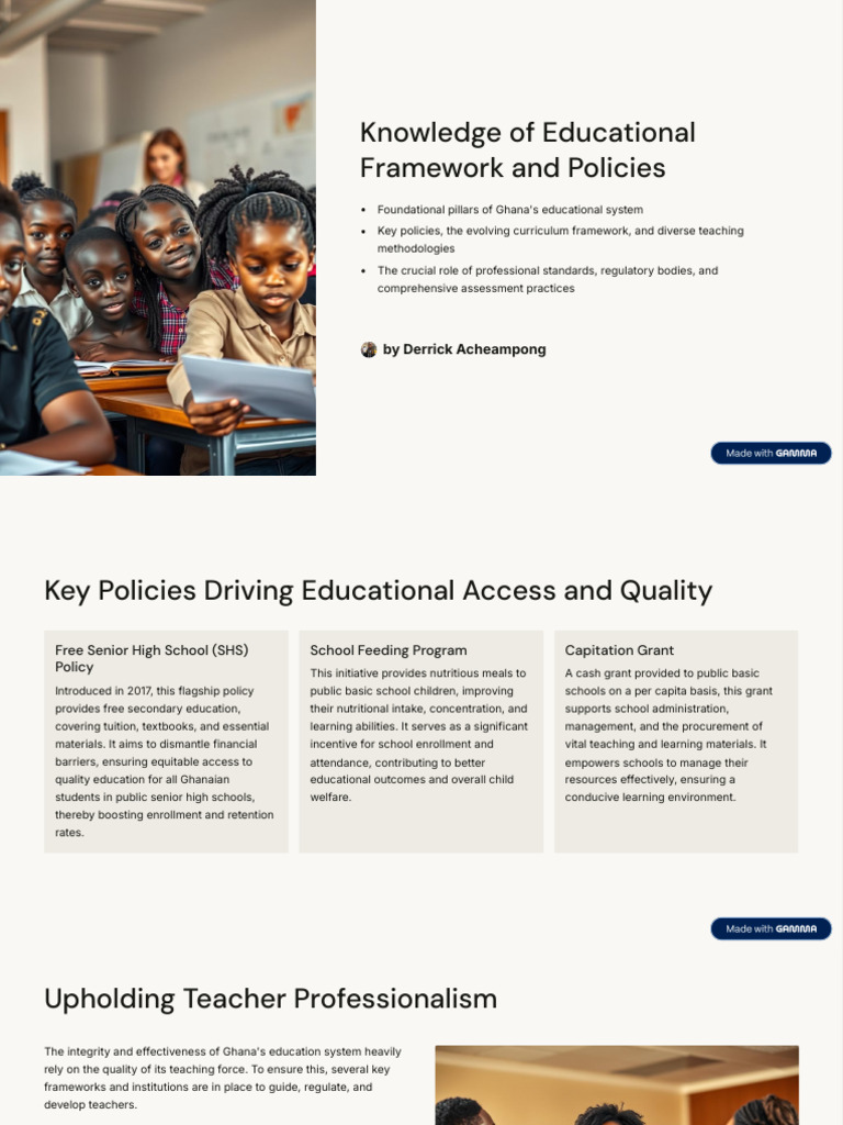 Ghana's Educational Framework Overview | PDF | Educational Assessment ...