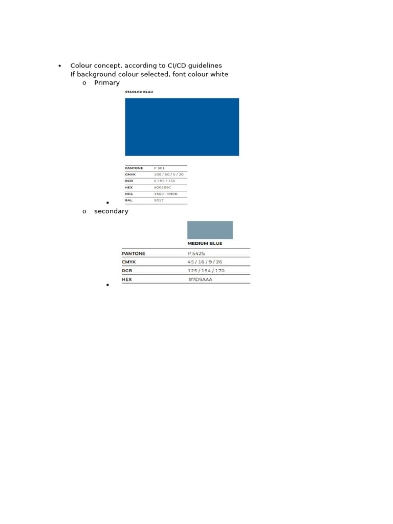 CI/CD Colour Concept Guidelines | PDF