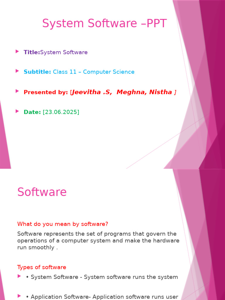 System Software Overview for Class 11 | PDF | Operating System | Software