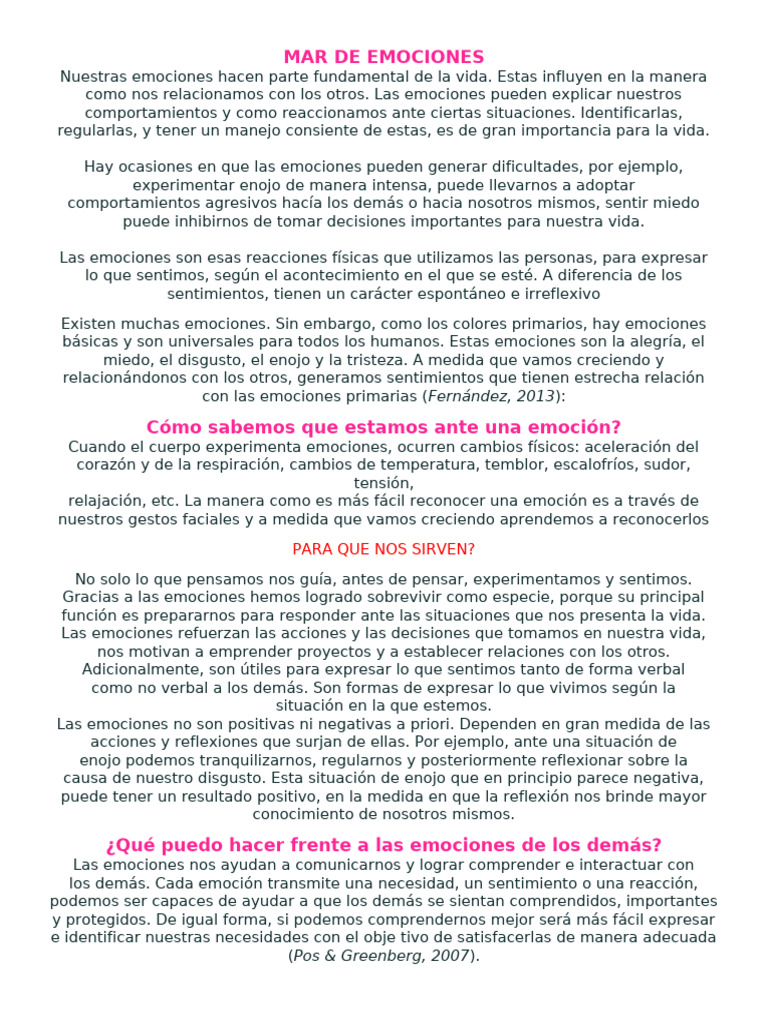 Mar de Emociones | PDF | Las emociones | Ira