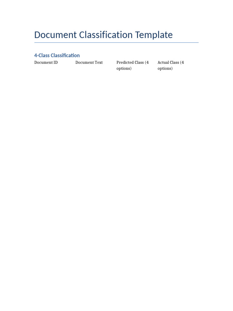 Classification Template | PDF