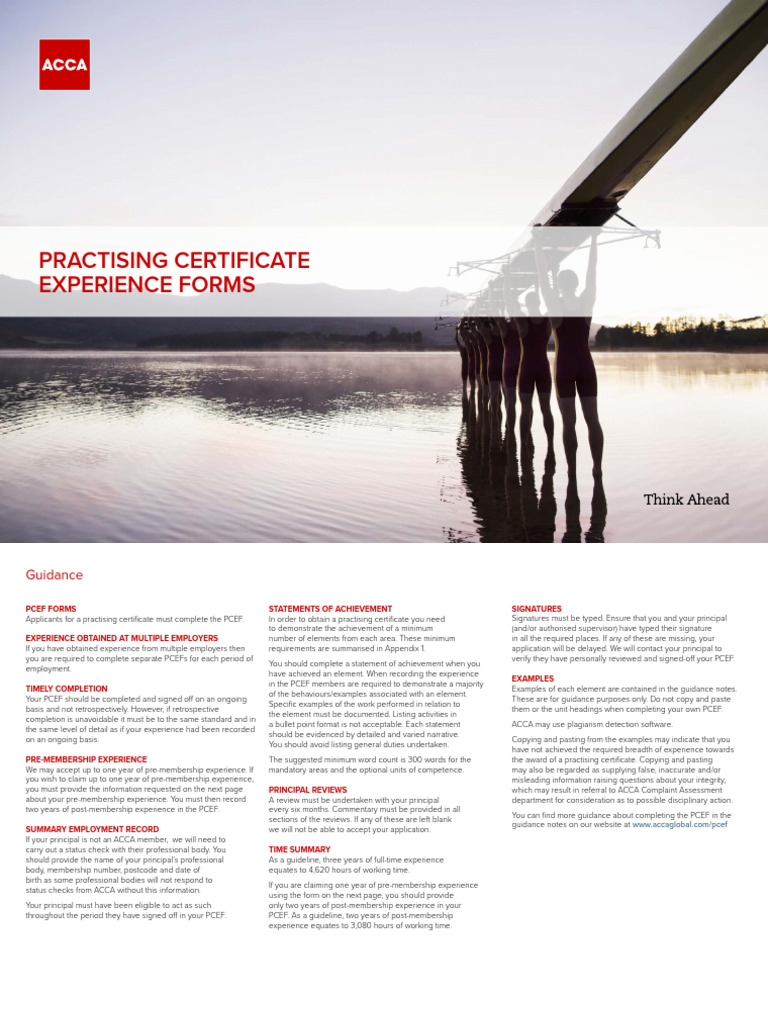 Practising Certificate Experience Guide | PDF | Taxes | Accounting