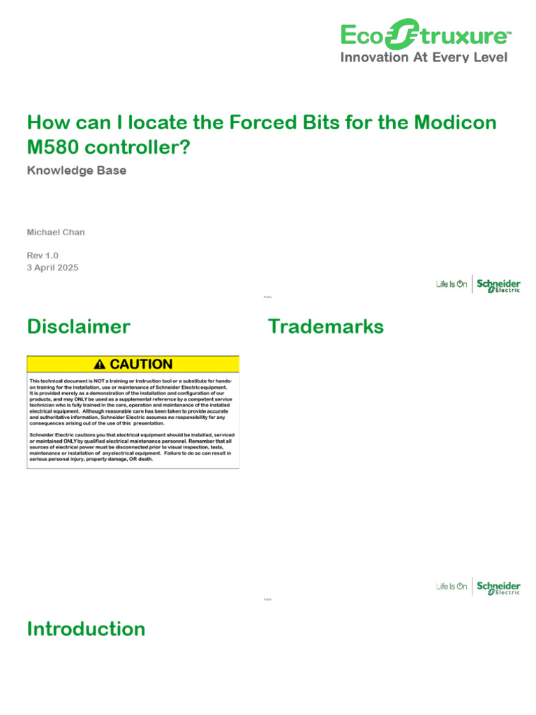 Locating Forced Bits in Modicon M580 | PDF | Programmable Logic ...