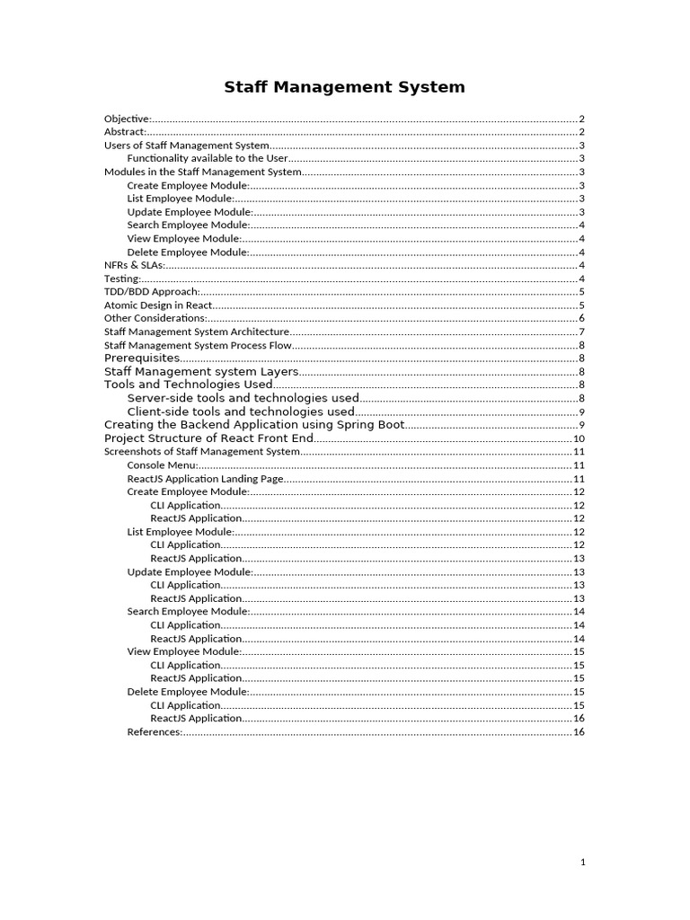 Staff Management System | PDF | Computing | Software Engineering