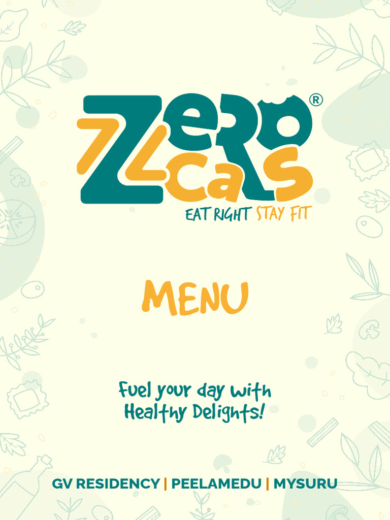 Zero Calorie Menu Highlights | PDF | Salad | Sandwich