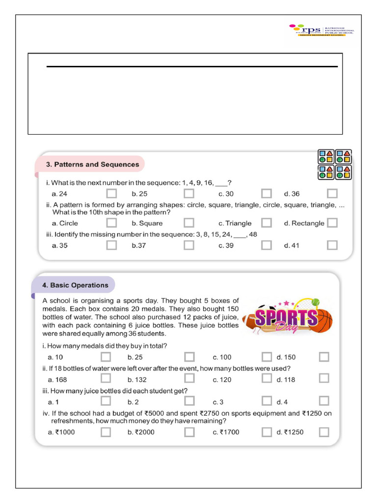 Grade 6 Math Homework Sheet 6 | PDF