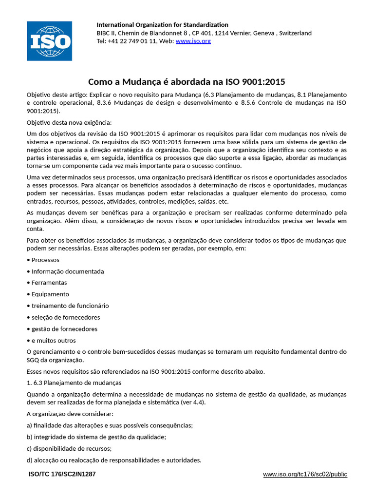 Mudanças na ISO 9001:2015 Explicadas | PDF | Gestão de qualidade