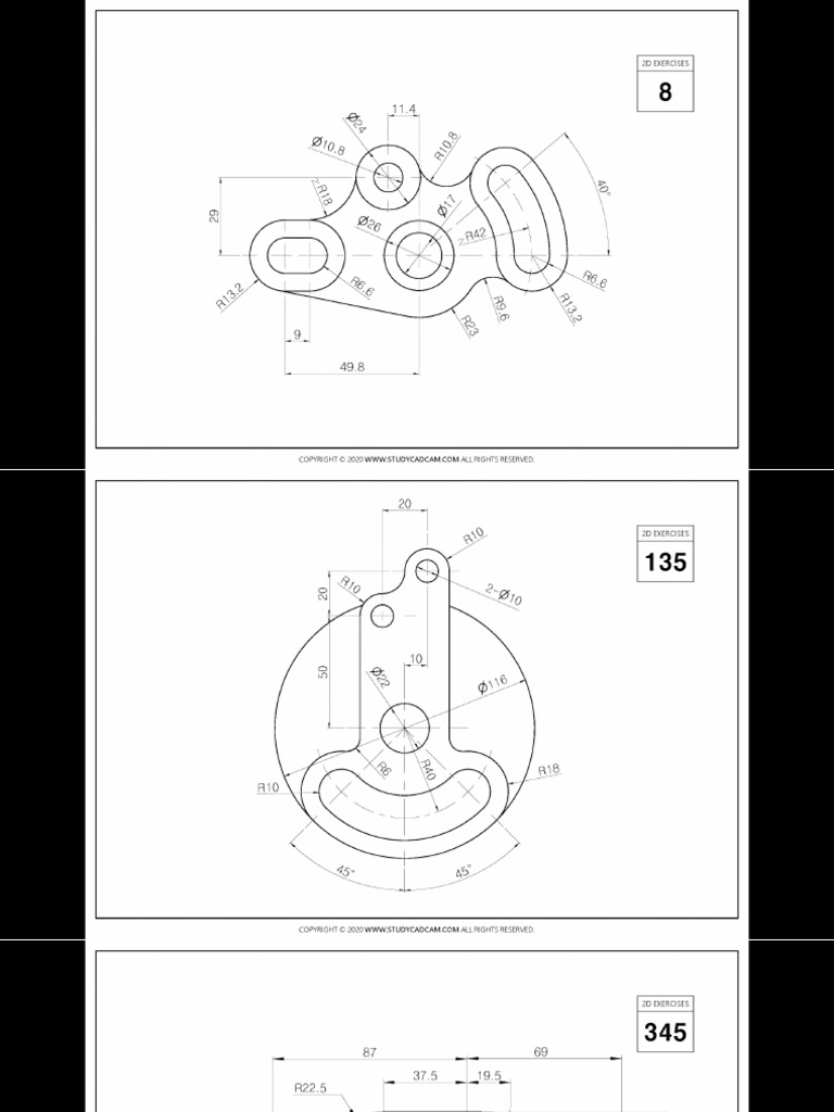 Auto Cad 2d Drawings | PDF