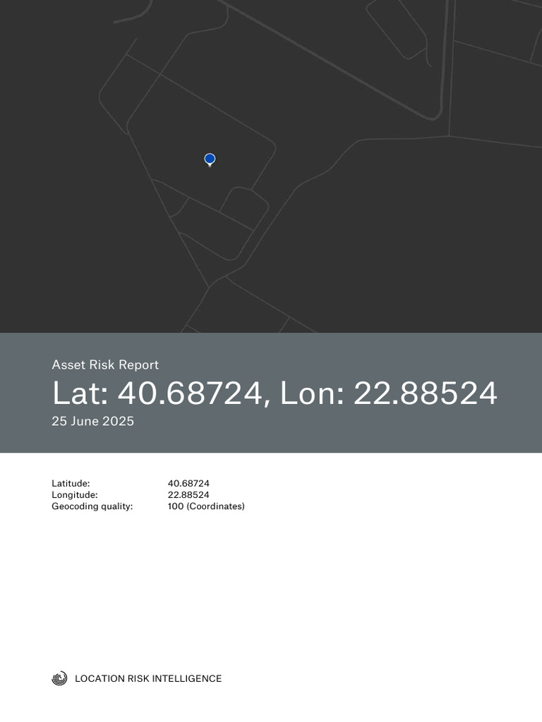 Asset Risk Report for Location Analysis | PDF | Flood | Landslide