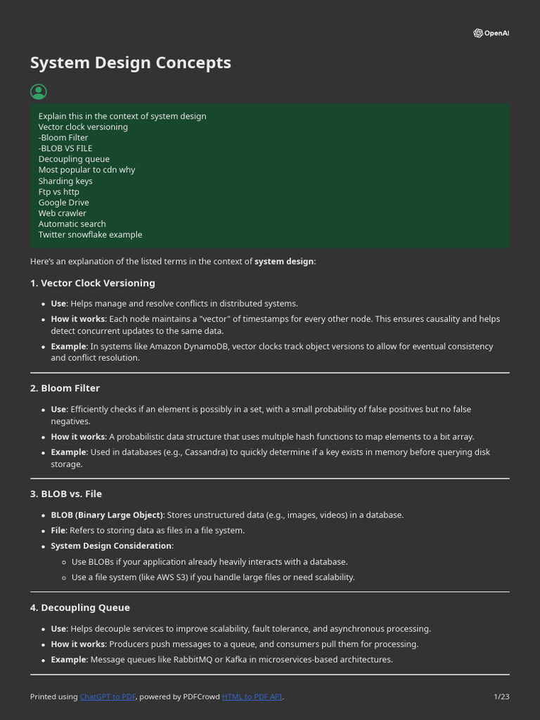 Key Concepts in System Design Explained | PDF | Search Engine Indexing ...