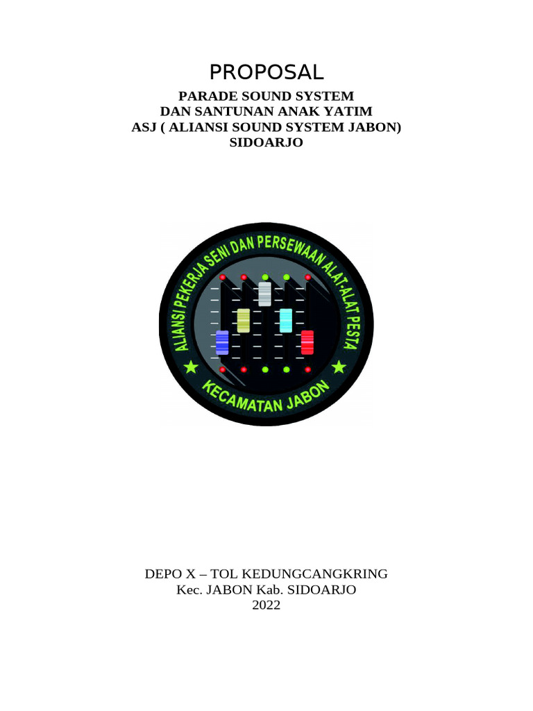 Proposal Bantuan Dana Sound System | PDF