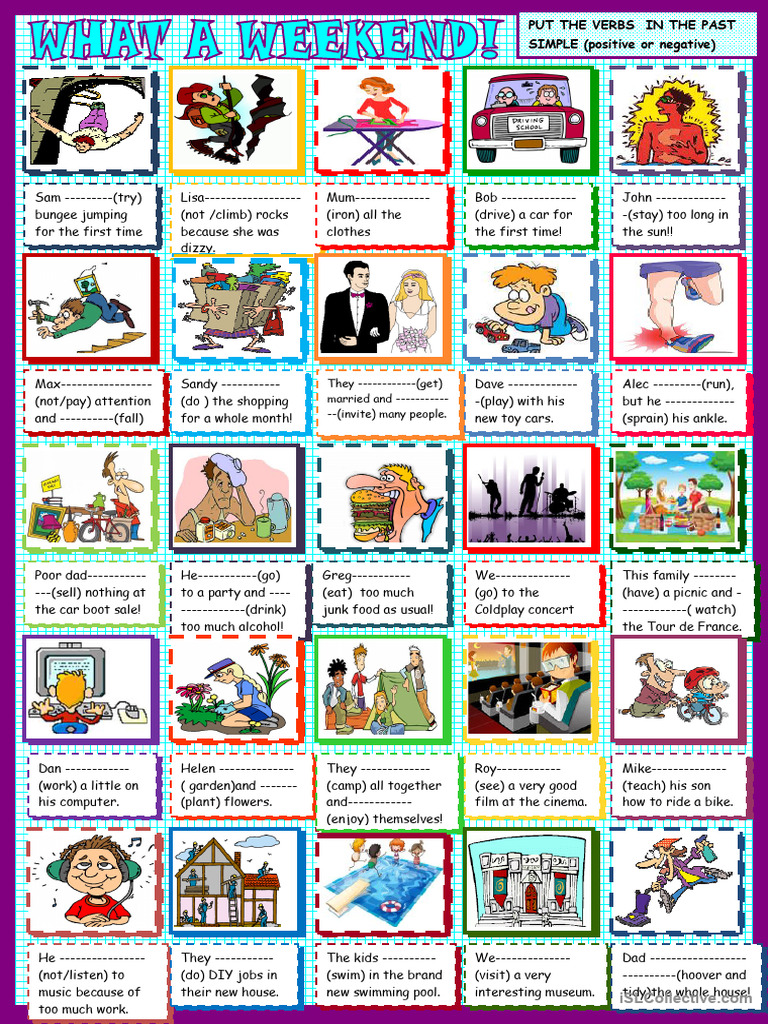 A Crazy Weekend! Grammar - Past Verbs in Affirmative or Negative | PDF