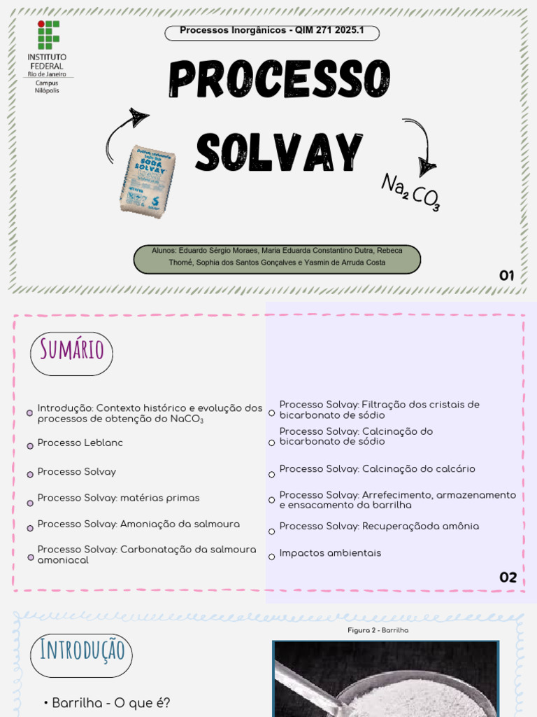 Processo Solvay: Produção de Barrilha | PDF | Carbonato de sódio ...