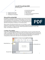 Introduction To Microsoft Power Point 2010