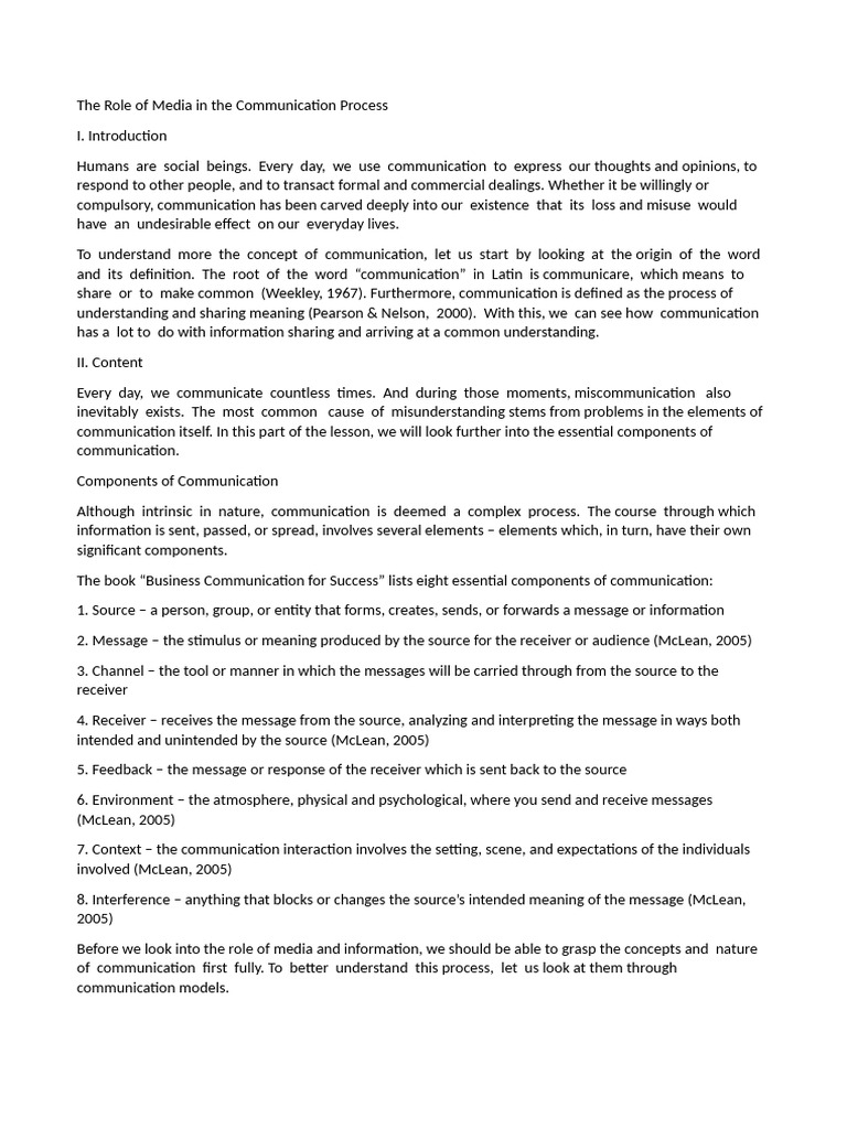 Media's Impact on Communication Process | PDF | Communication | Mass Media