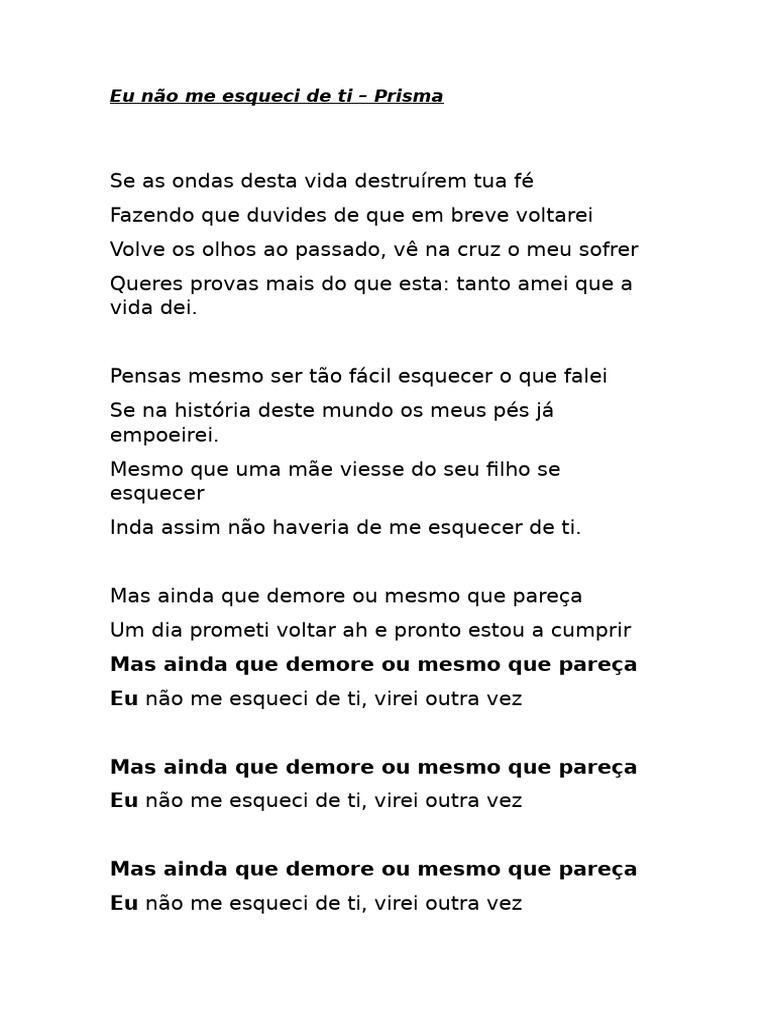 Eu Não Me Esqueci de Ti | PDF