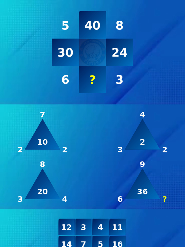 Puzzles Involving Numbers