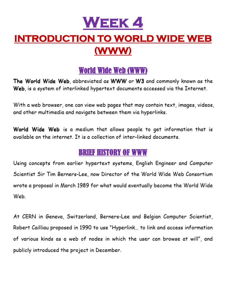 Week4e Notecomputersss3worldwideweb2firstterm | PDF | World Wide Web ...