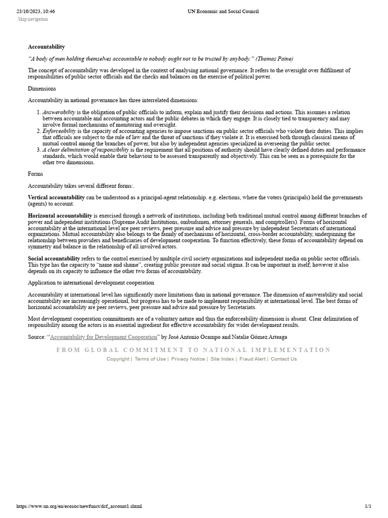 Understanding Accountability in Governance | PDF | Governance ...