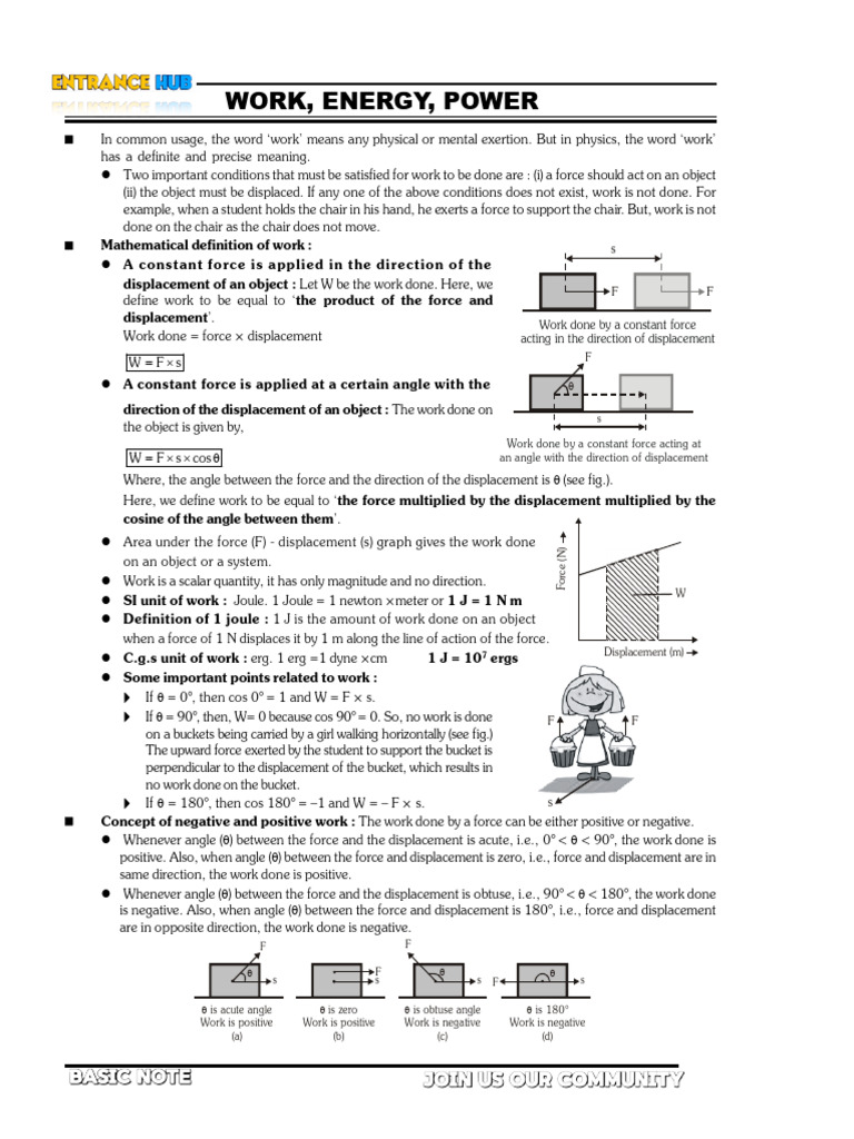Basic Physics Grade 9 Chapter 4 - Work , Energy and Power | PDF | Force ...