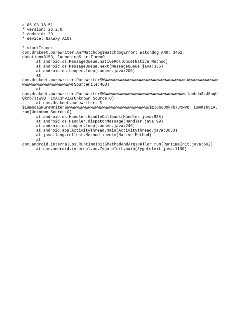PureWriter ANR Error Report | PDF