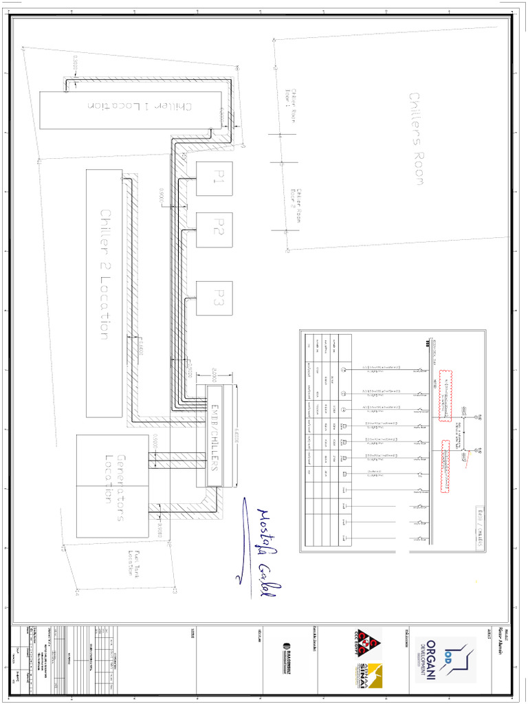 Chillers Gens Cables Routings Layout CH Gen - Rev 01 | PDF