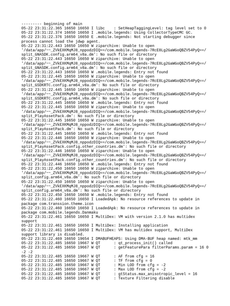 Mobile Legends Debugging Errors | PDF | Java (Programming Language ...
