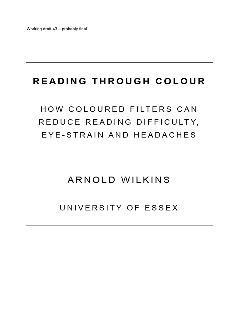 Coloured Filters for Reading Improvement | PDF | Glasses ...