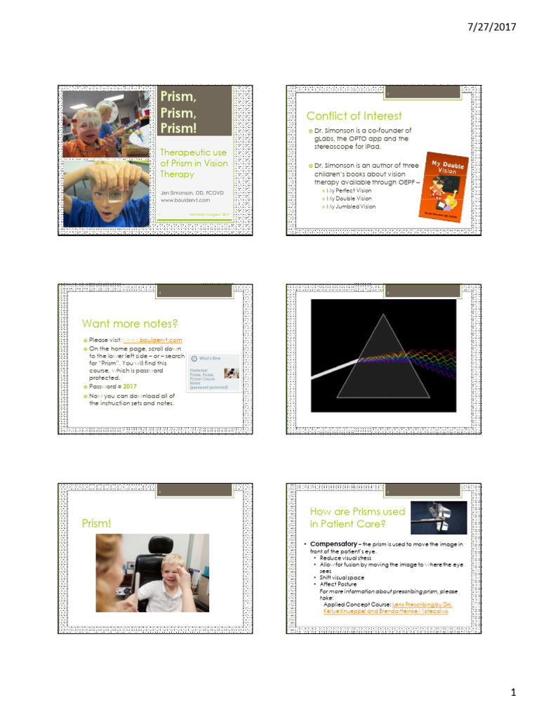 Therapeutic Use of Prism in Vision Therapy Presentation Slides | PDF ...