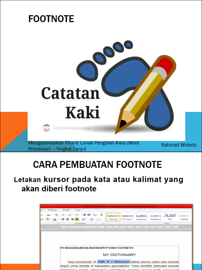 Cara Cepat Membuat Footnote di Word | PDF