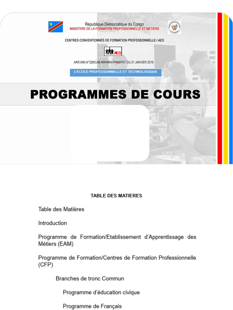 Programme de Formation Professionnelle | PDF | Brique | Couture