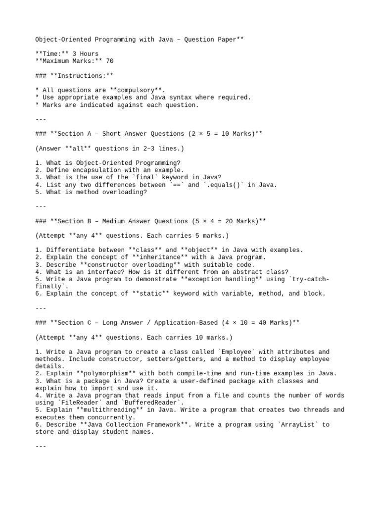 Object-Oriented Programming with Java | PDF image.