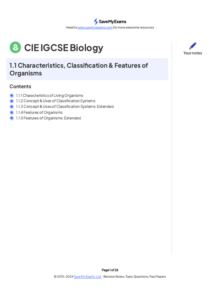 Classification of Living Organisms | PDF | Cell (Biology) | Leaf