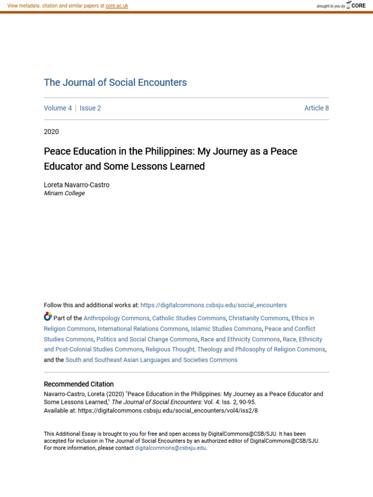 Peace Education Journey in the Philippines | PDF | Peace
