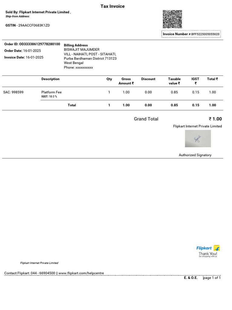 Od333386129778280100 1 | PDF | Invoice | Taxes