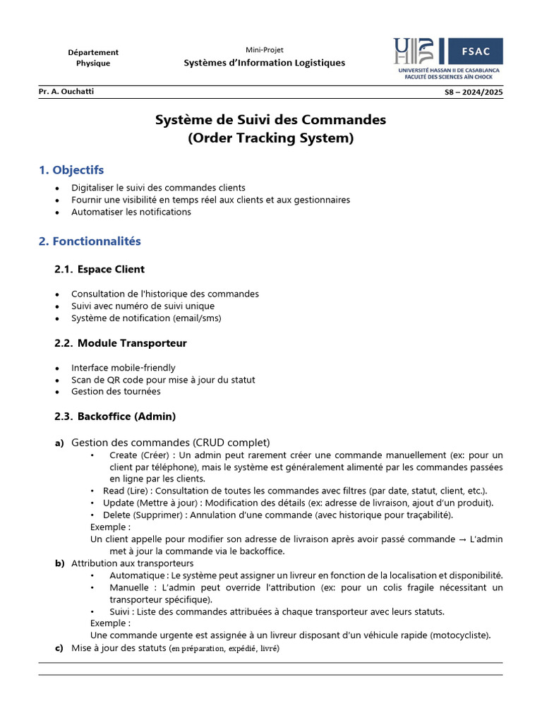 Système de Suivi des Commandes | PDF | Informatique | Génie logiciel