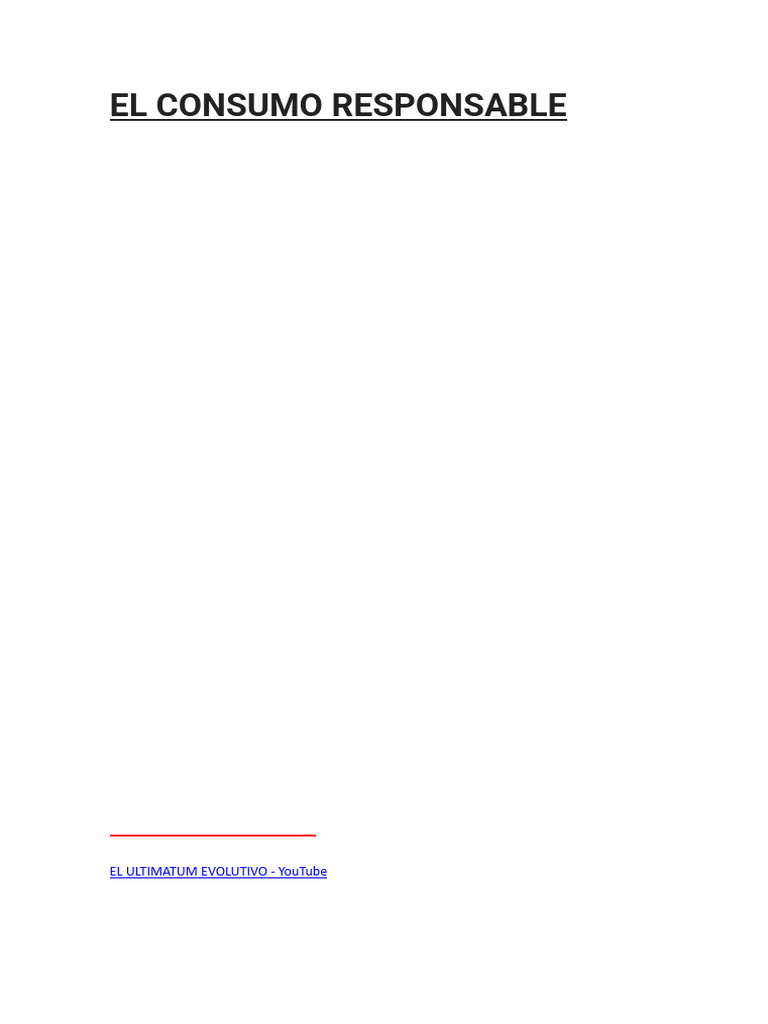 El Consumo Responsable Pdf Consumo Economía Residuos