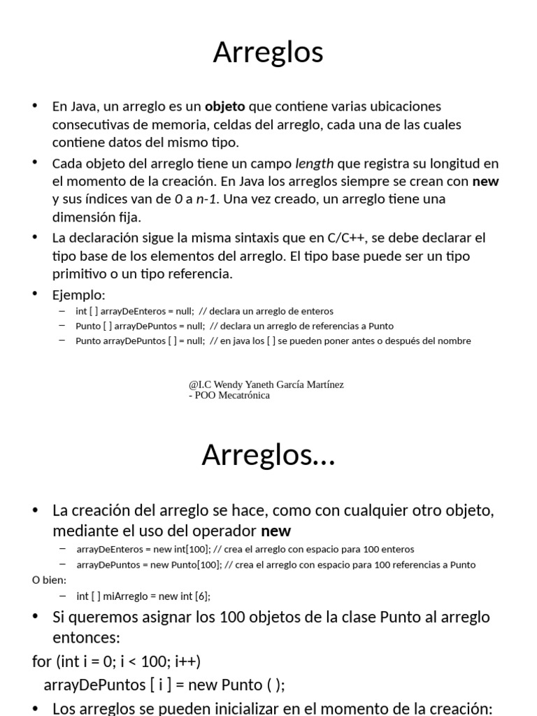 Arreglo S | PDF | Objeto (informática) | Java (lenguaje de programación)